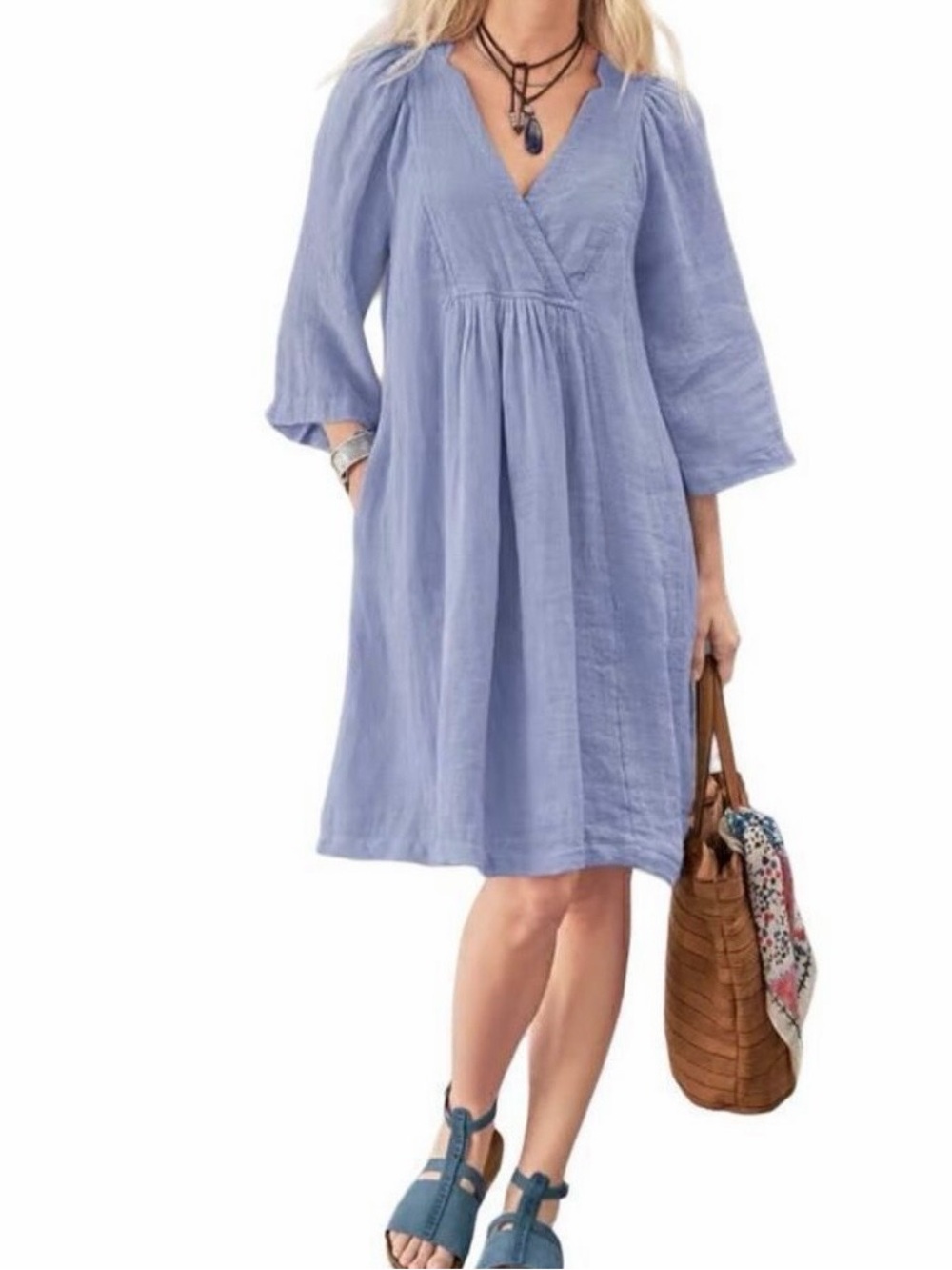 Sundance 100% Linen lined knee length dress, NWOT
